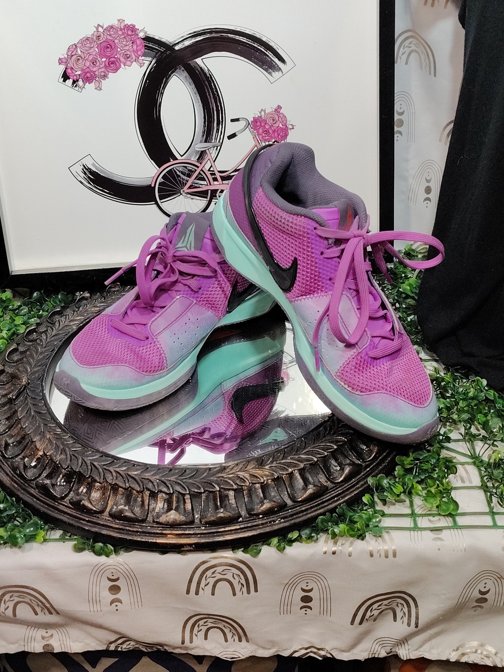 Nike Ja1 Sbeakers Women's Purple and Teal Mesh Running Sneakers